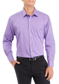 Regular Stretch 2 Piece Solid Shirt and Printed Tie Set