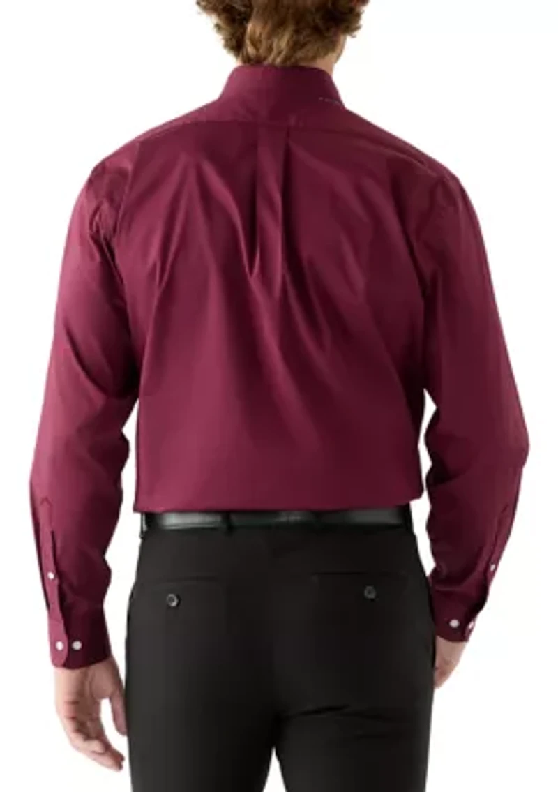 Solid Dress Shirt and Printed Tie Set