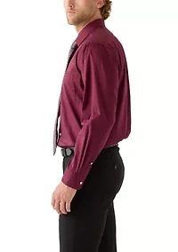 Solid Dress Shirt and Printed Tie Set