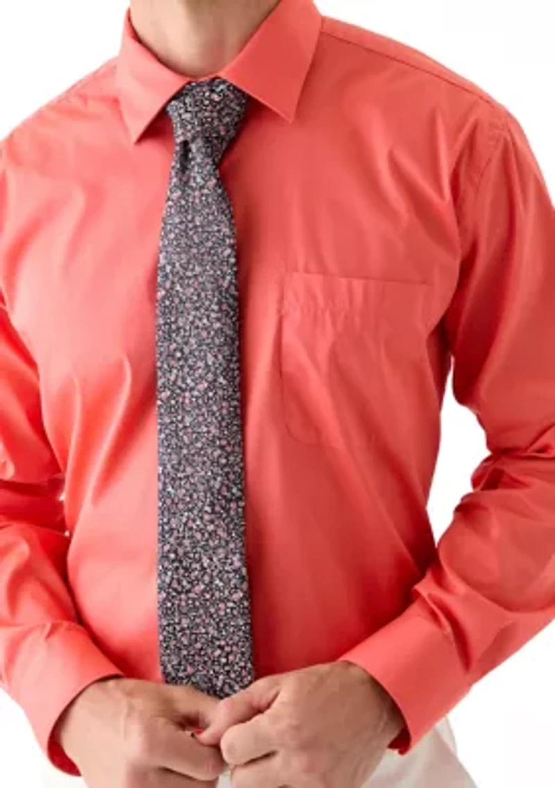 Long Sleeve Button Down Shirt and Tie Boxed Set