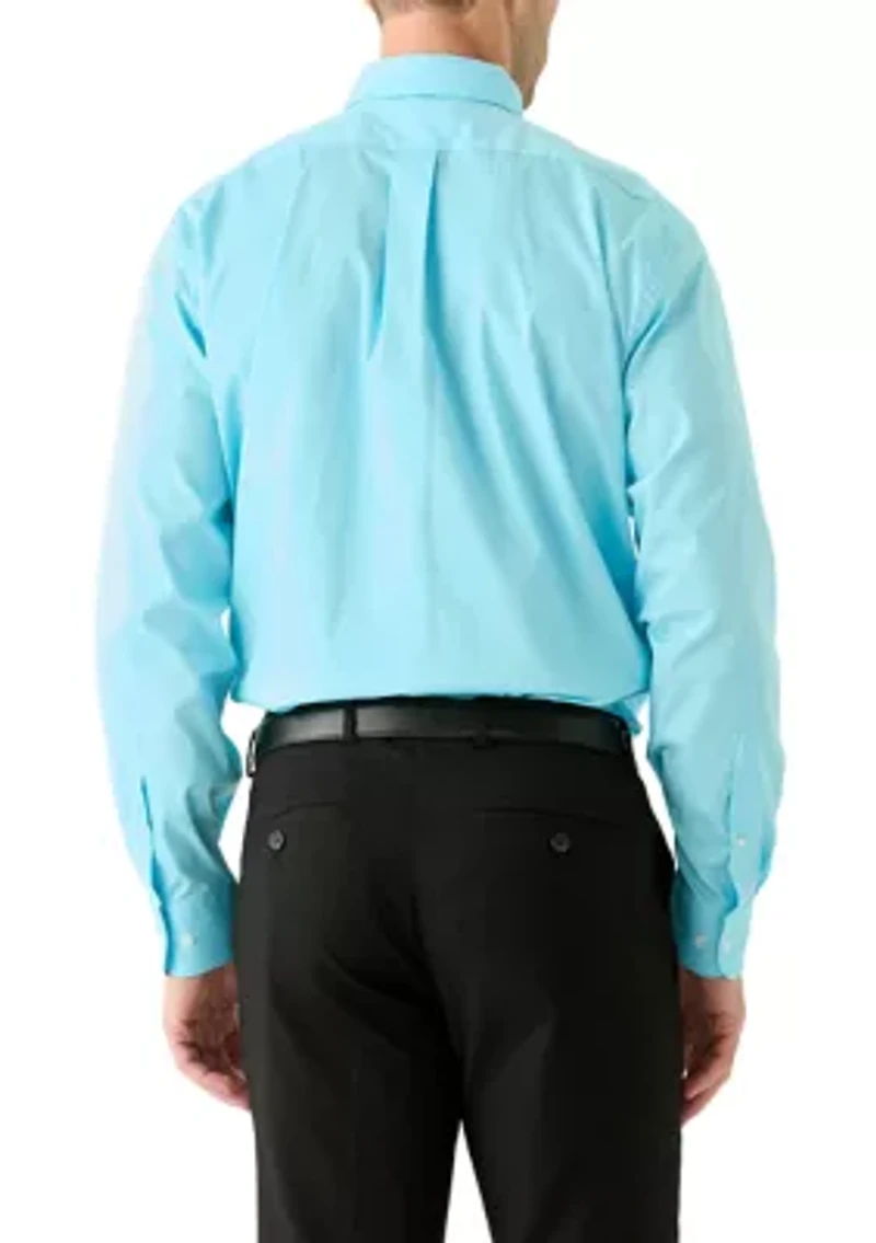 Solid Shirt and Plaid Tie Set