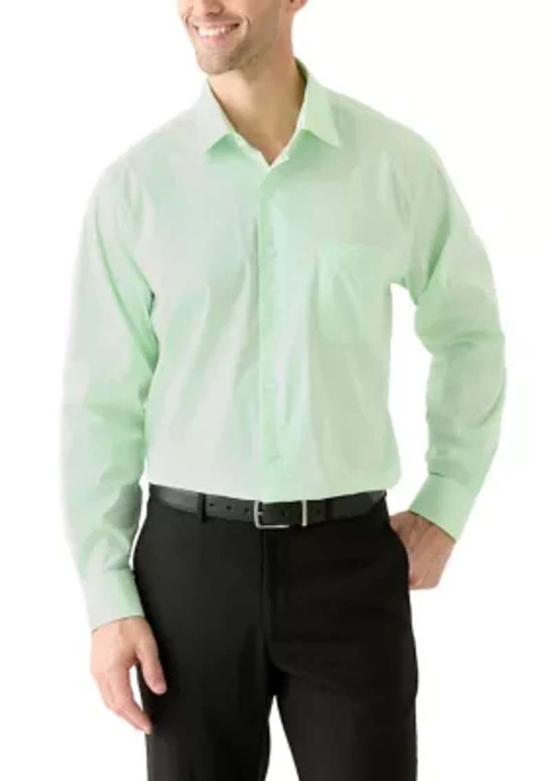 Solid Shirt and Striped Tie Set