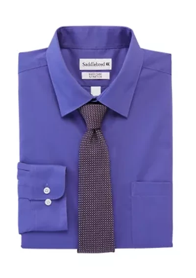 Point Collar Solid Button Down Shirt