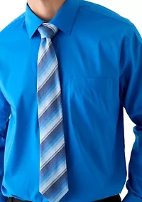 Long Sleeve Button Down Shirt and Tie Boxed Set