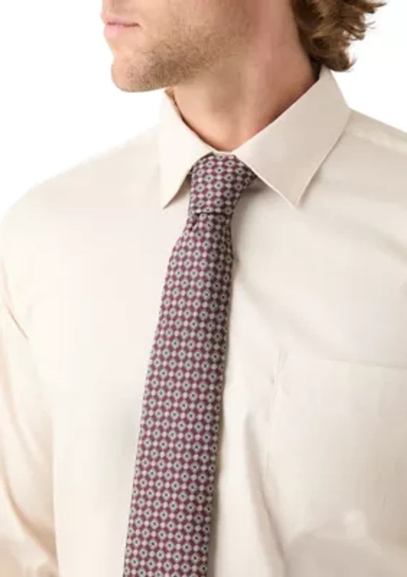 Long Sleeve Dress Shirt and Printed Tie Set