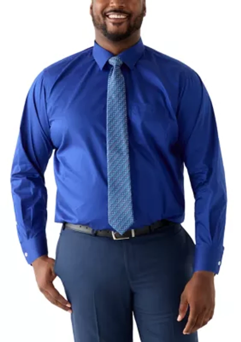 Big & Tall Fashion Dress Shirt with Printed Tie