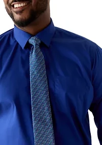 Big & Tall Fashion Dress Shirt with Printed Tie