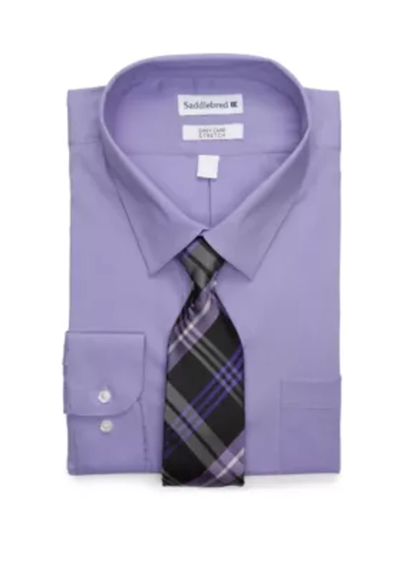 Big & Tall Allover Stretch Fit Dress Shirt