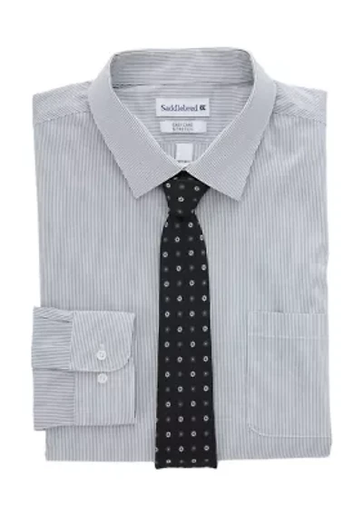 Big & Tall Dress Shirt and Printed Tie Set