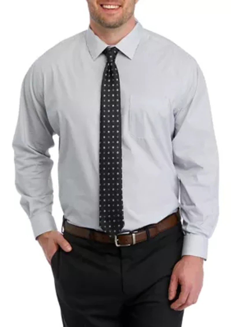 Big & Tall Dress Shirt and Printed Tie Set