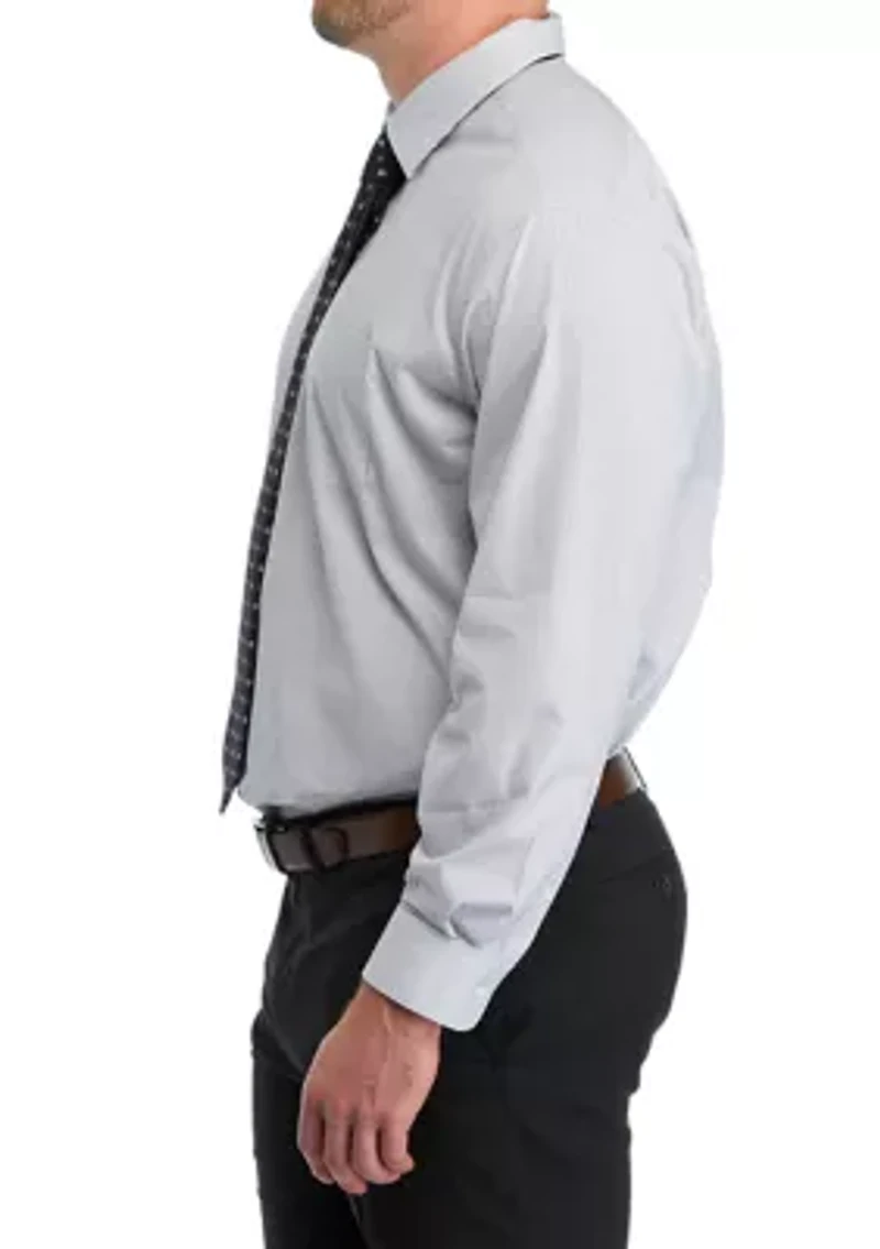 Big & Tall Dress Shirt and Printed Tie Set