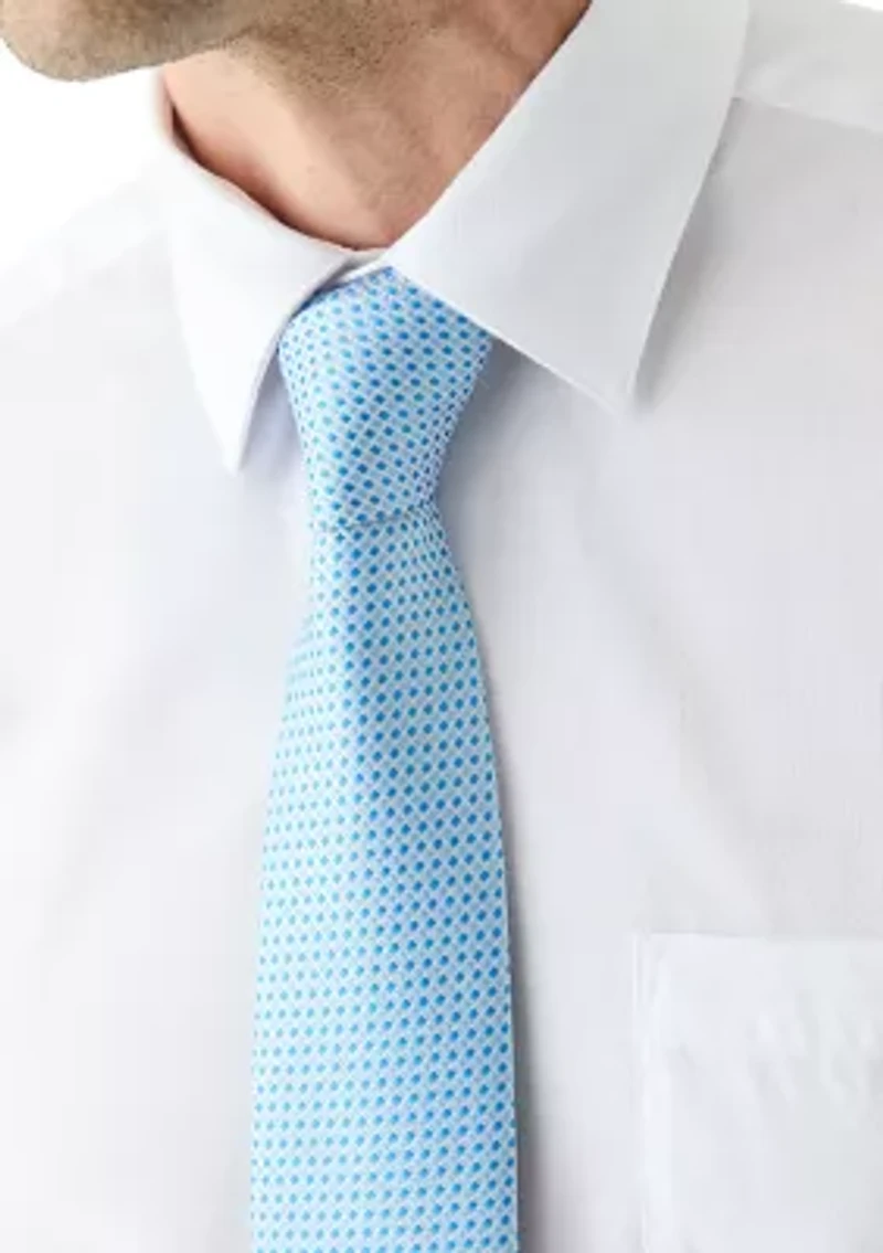 Woven Button Down Shirt and Tonal Tie Set