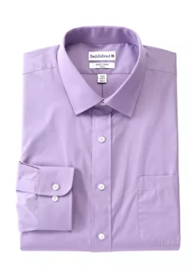Men's Big Solid Stretch Spread Collar Shirt