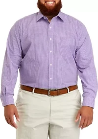 Big & Tall Gingham Stretch Collar Shirt