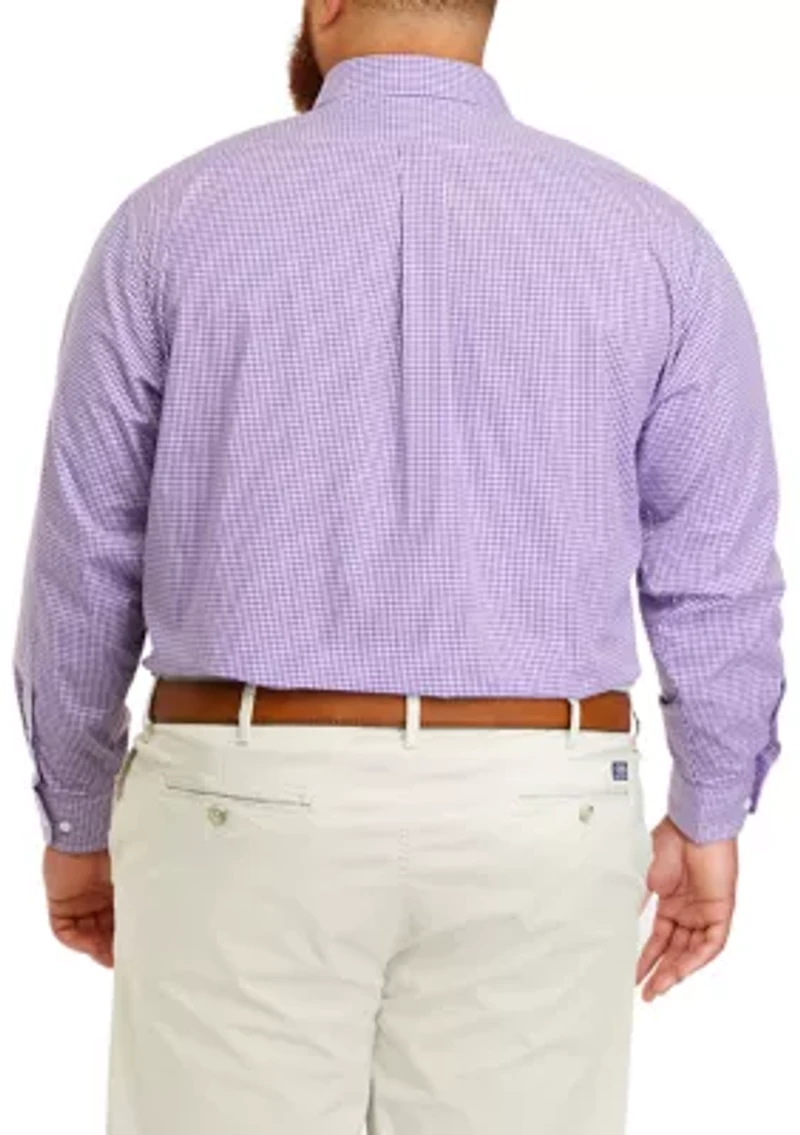 Big & Tall Gingham Stretch Collar Shirt