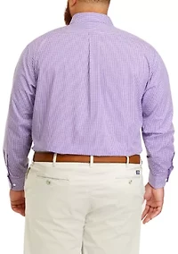 Big & Tall Gingham Stretch Collar Shirt