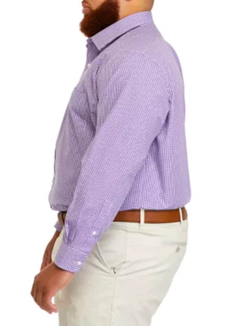 Big & Tall Gingham Stretch Collar Shirt