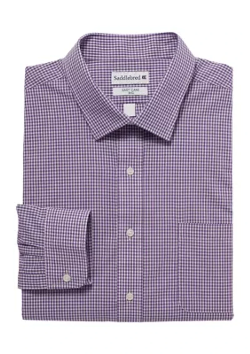 Big & Tall Gingham Stretch Collar Shirt