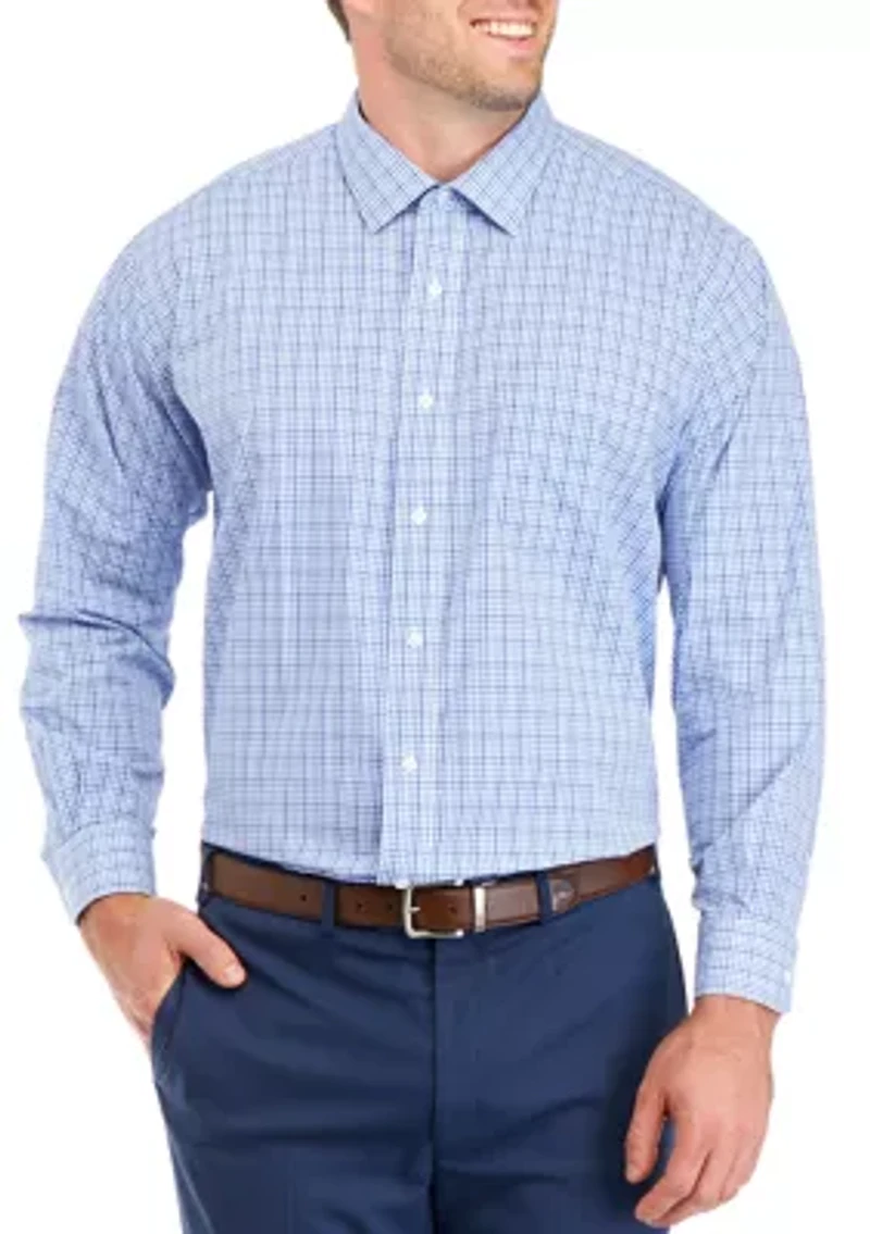 Big & Tall Plaid Stretch Collar Shirt