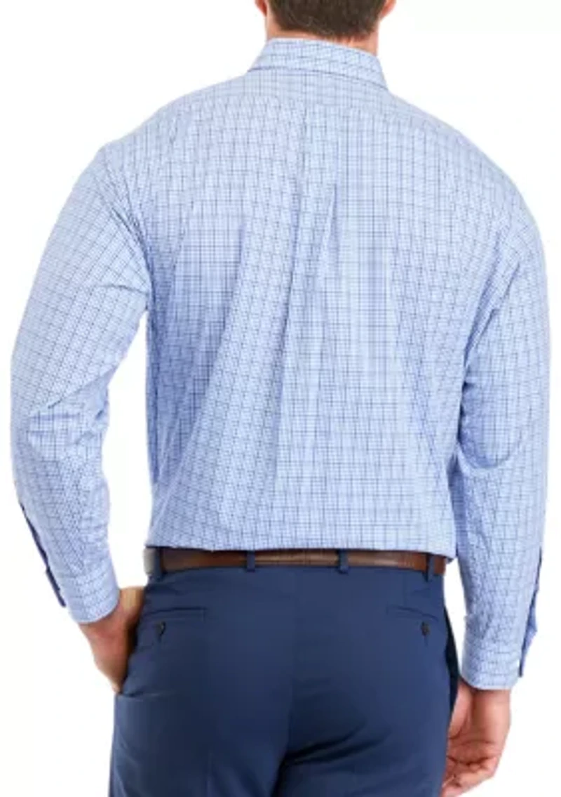 Big & Tall Plaid Stretch Collar Shirt