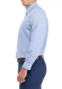 Big & Tall Plaid Stretch Collar Shirt