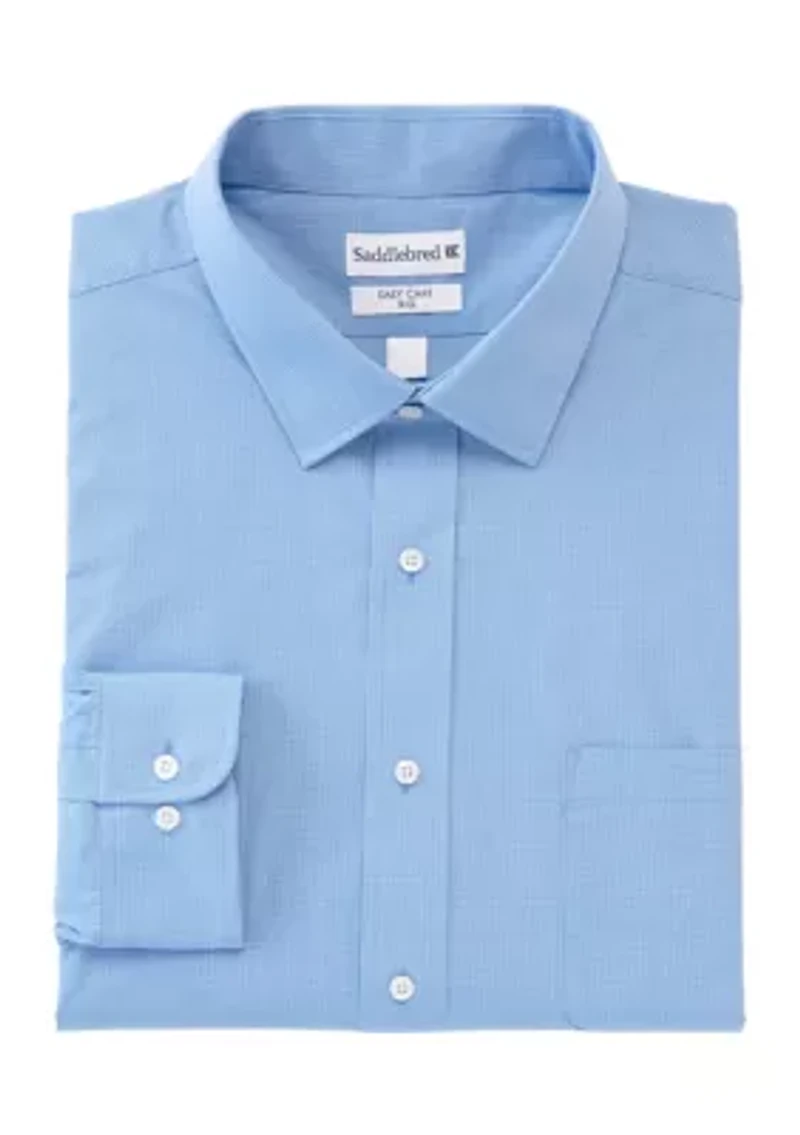 Men's Big Grid Stretch Collar Shirt