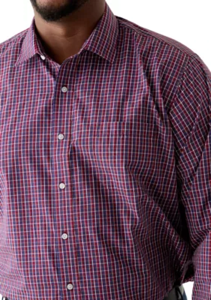 Big & Tall Fashion Yarn Dye Button Up Shirt