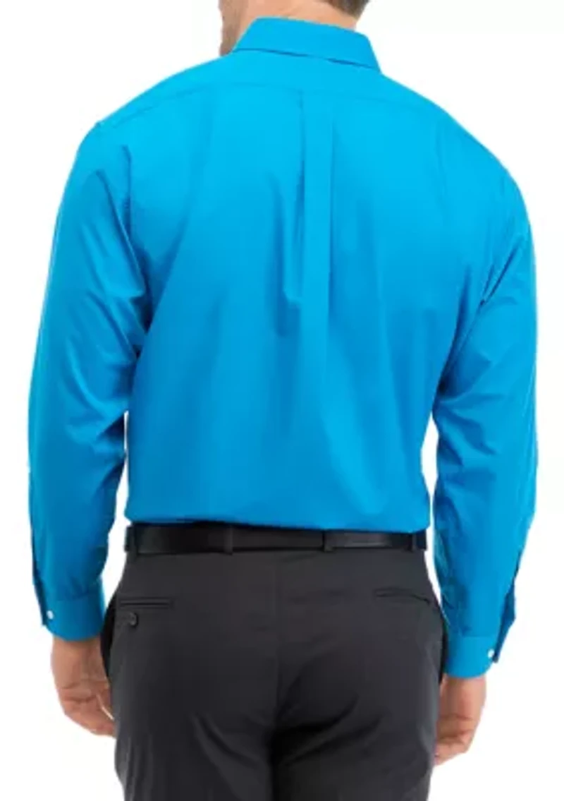 Men's Tall Solid Stretch Collar Shirt