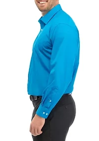 Men's Tall Solid Stretch Collar Shirt