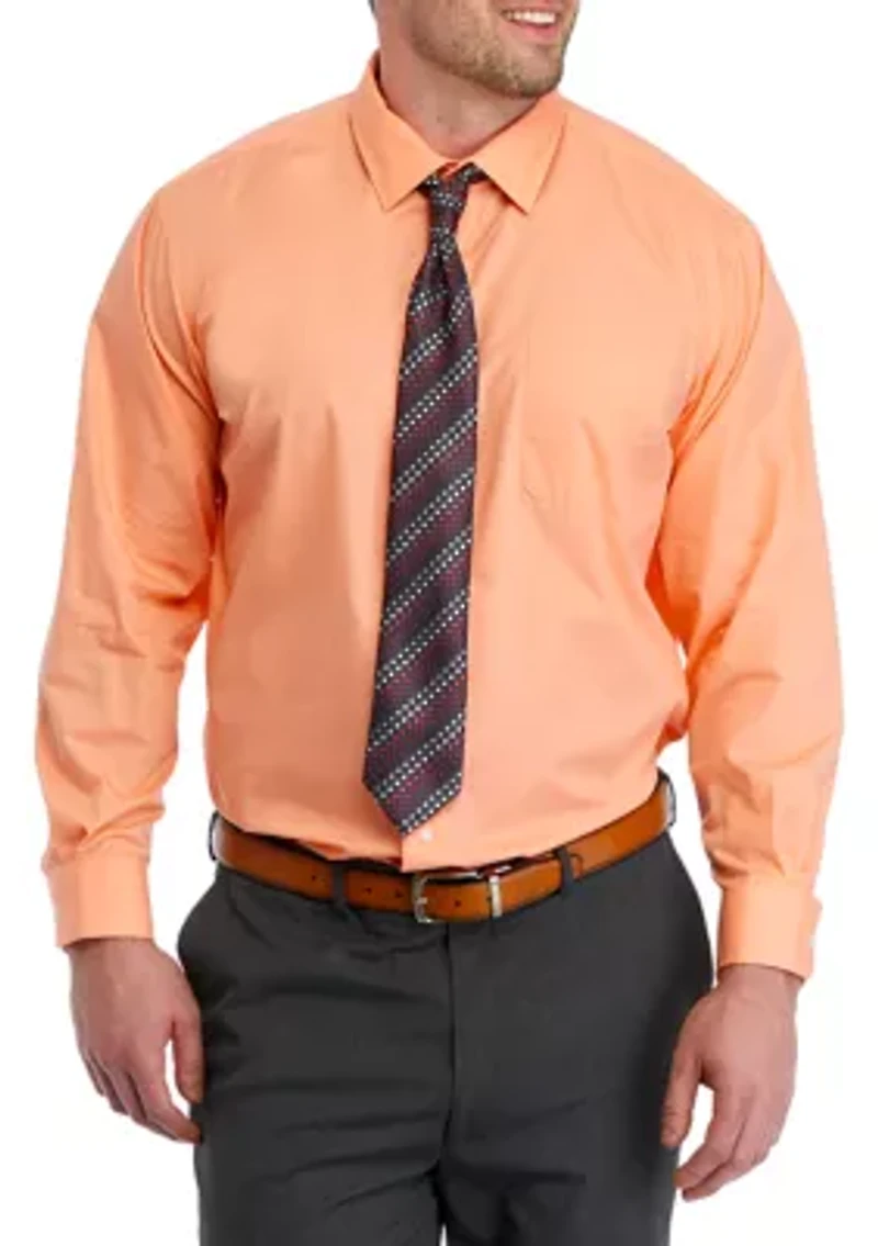 Men's Tall Solid Poplin Dress Shirt