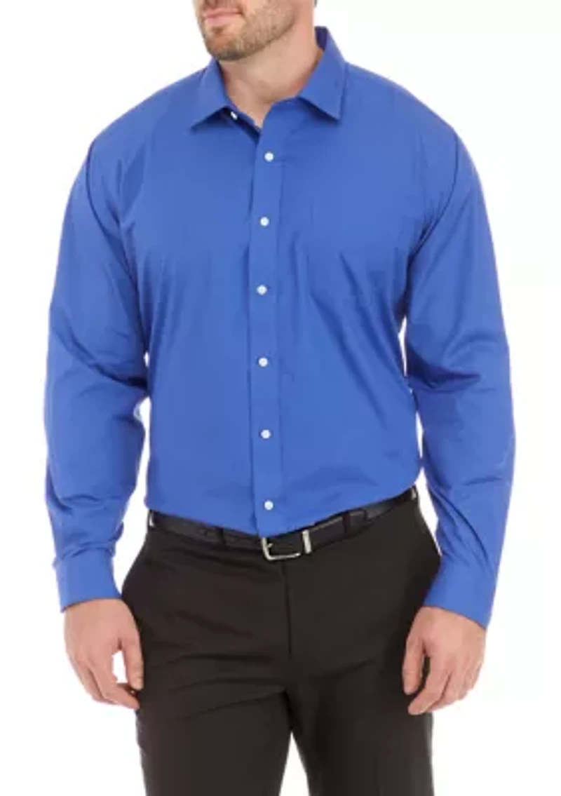 Men's Tall Solid Stretch Collar Shirt