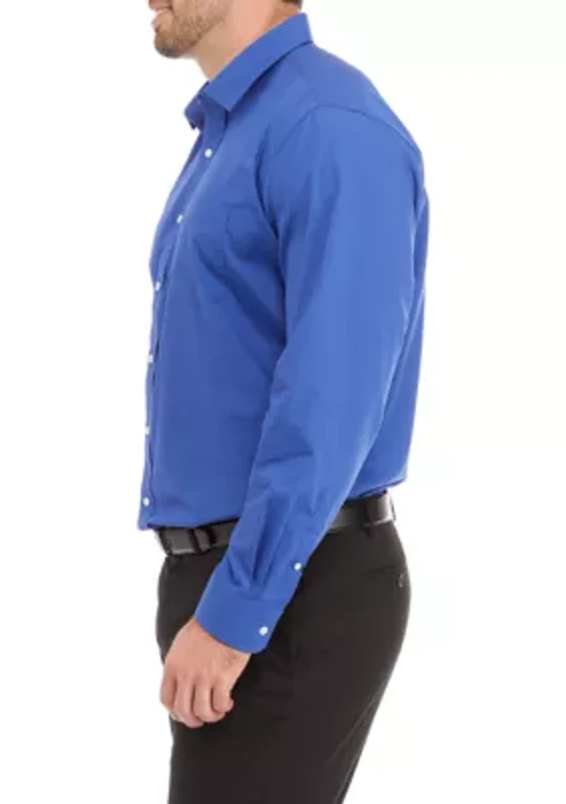 Men's Tall Solid Stretch Collar Shirt