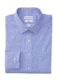Big & Tall Printed Stretch Collar Shirt