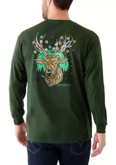 Reindeer Christmas Lights Graphic Shirt