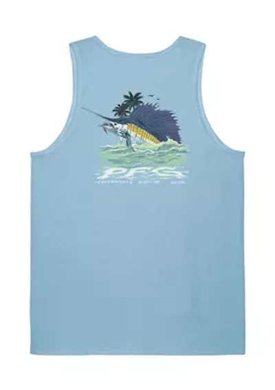 Men's Performance Fishing Gear Logo Graphic Tank Top