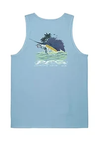 Men's Performance Fishing Gear Logo Graphic Tank Top
