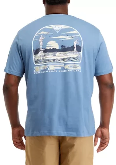Big & Tall Short Sleeve Forem Flats Boat Graphic T-Shirt