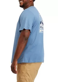 Big & Tall Short Sleeve Forem Flats Boat Graphic T-Shirt