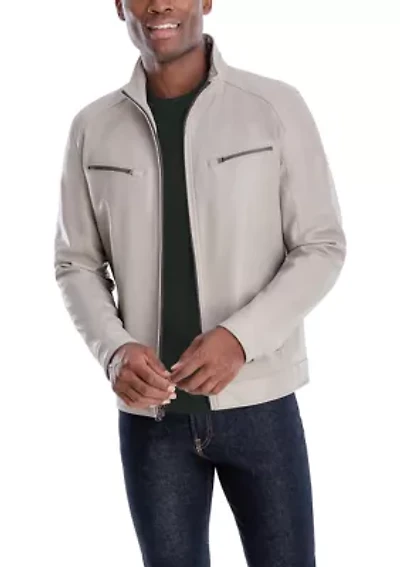 Men's Perforated Front Bomber Jacket