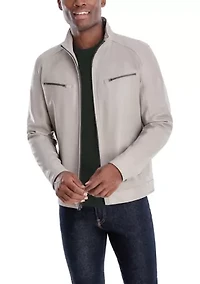 Men's Perforated Front Bomber Jacket