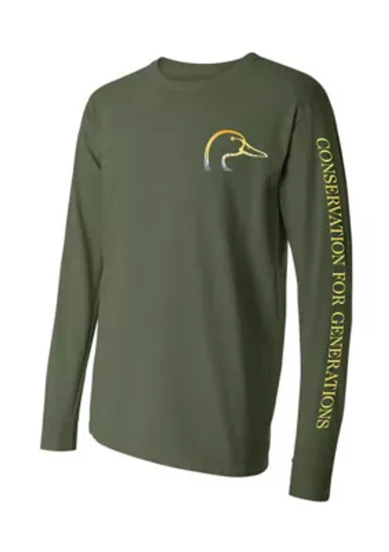 Men's Sunset Logo Long Sleeve Graphic T-Shirt