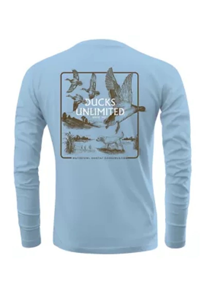 Men's Long Sleeve Etched Collage T-Shirt