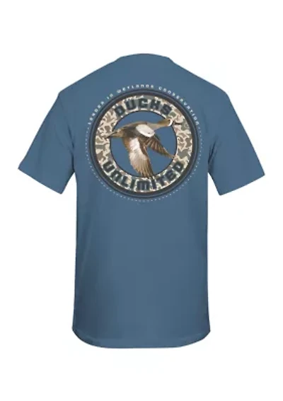 Men's Duck Flying Through Ring Graphic T-Shirt
