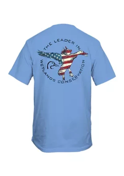 Men's Short Sleeve Ducks Unlimited Flag Graphic T-Shirt