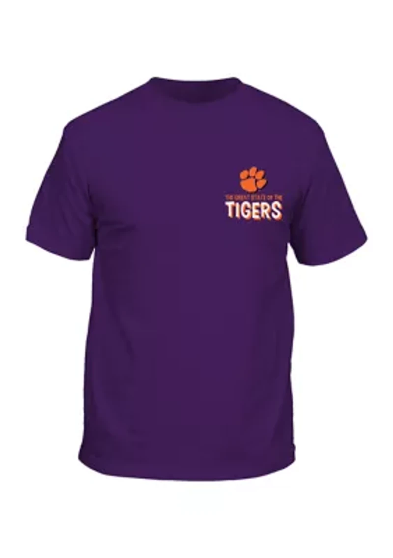 NCAA Clemson Tigers Cartoon State Graphic T-Shirt