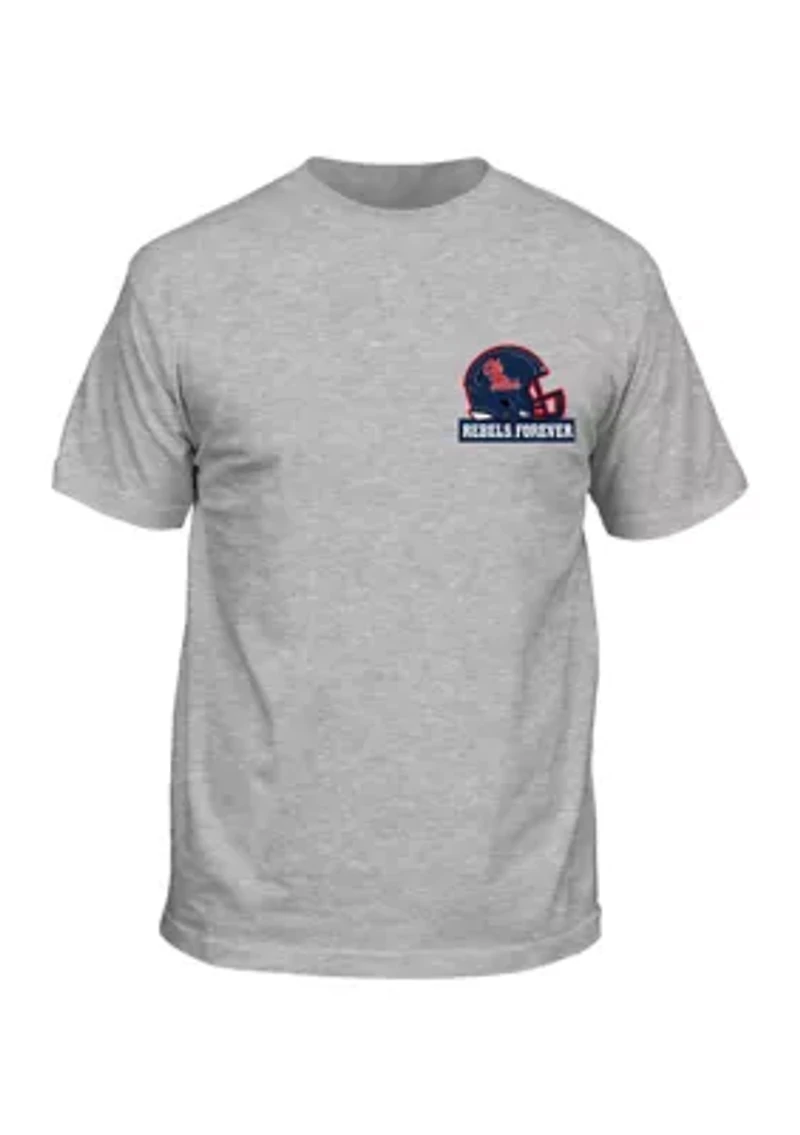 NCAA Ole Miss Rebels Past Present Helmets Graphic T-Shirt