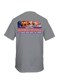 NCAA Clemson Tigers Past Present Helmets Graphic T-Shirt