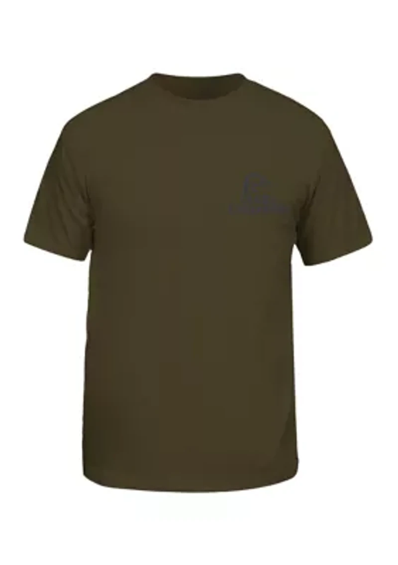 Men's Short Sleeve Dog Sunset Graphic T-Shirt