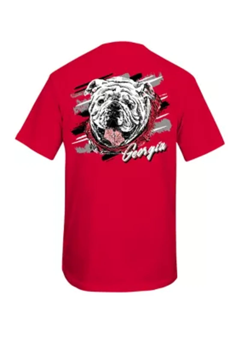 NCAA Georgia Bulldogs Mascot Sketch Graphic T-Shirt