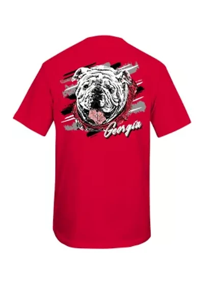 NCAA Georgia Bulldogs Mascot Sketch Graphic T-Shirt